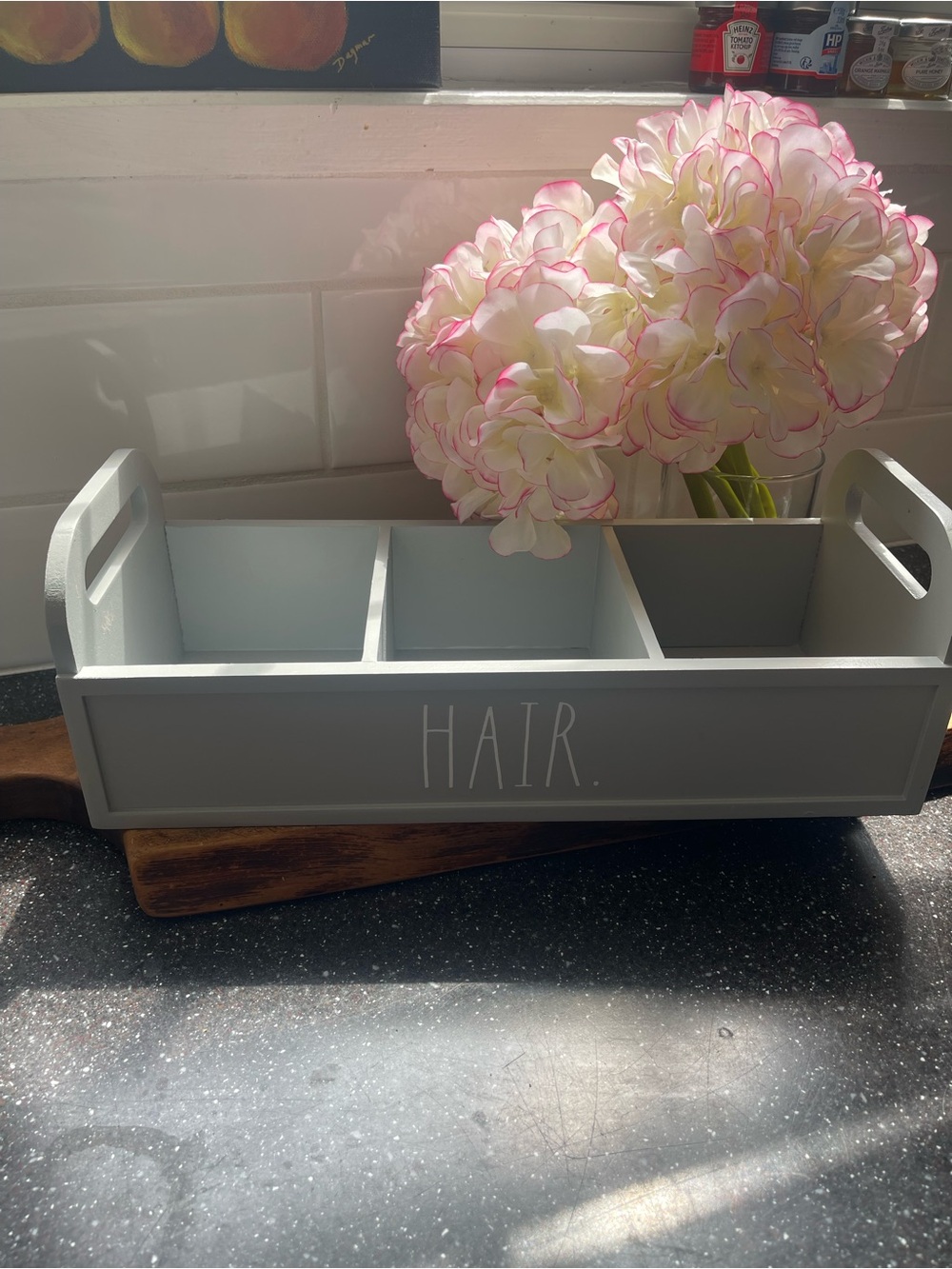Rae Dunn Gray Hair Caddy Organizer Tray